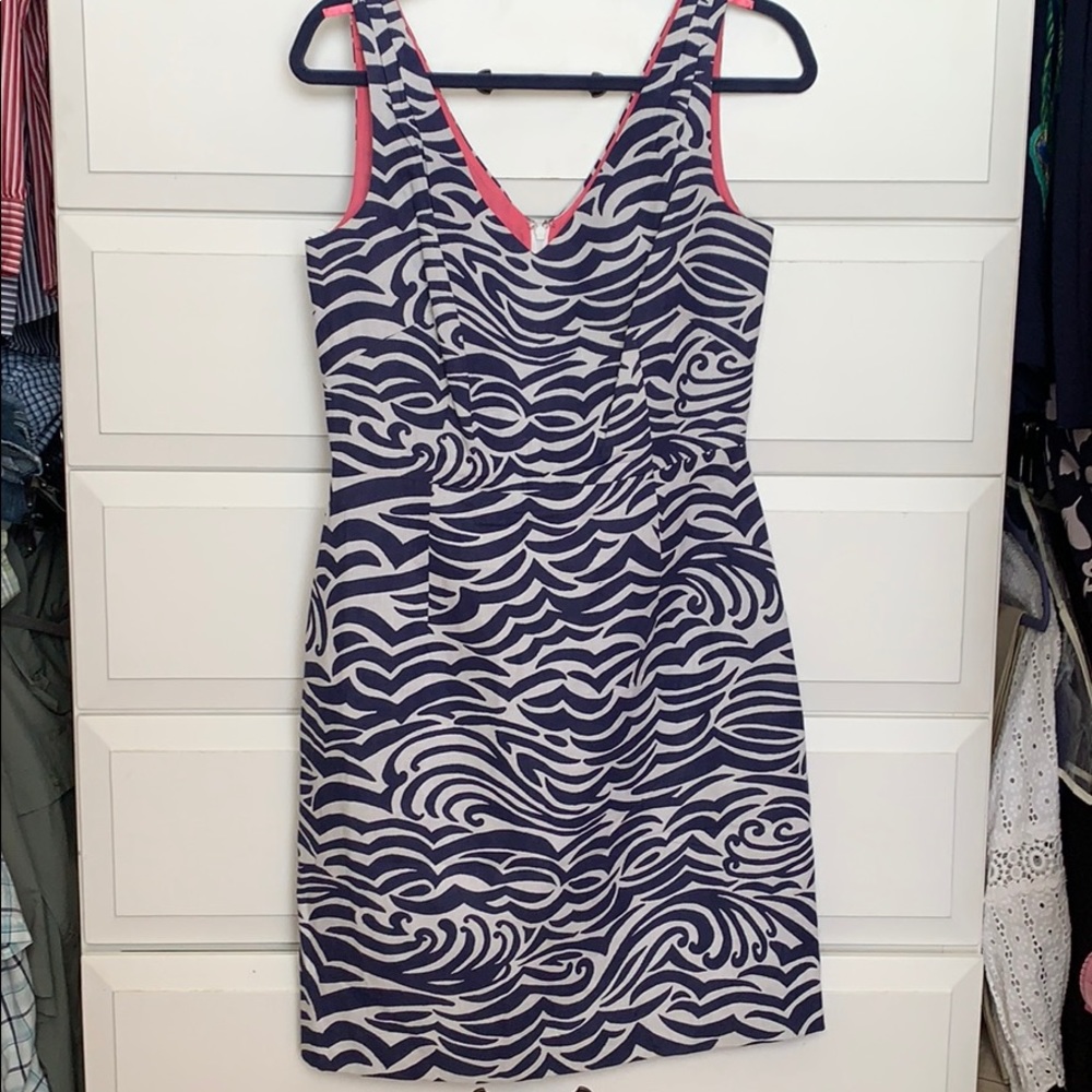Lilly Pulitzer Dress: navy animal print